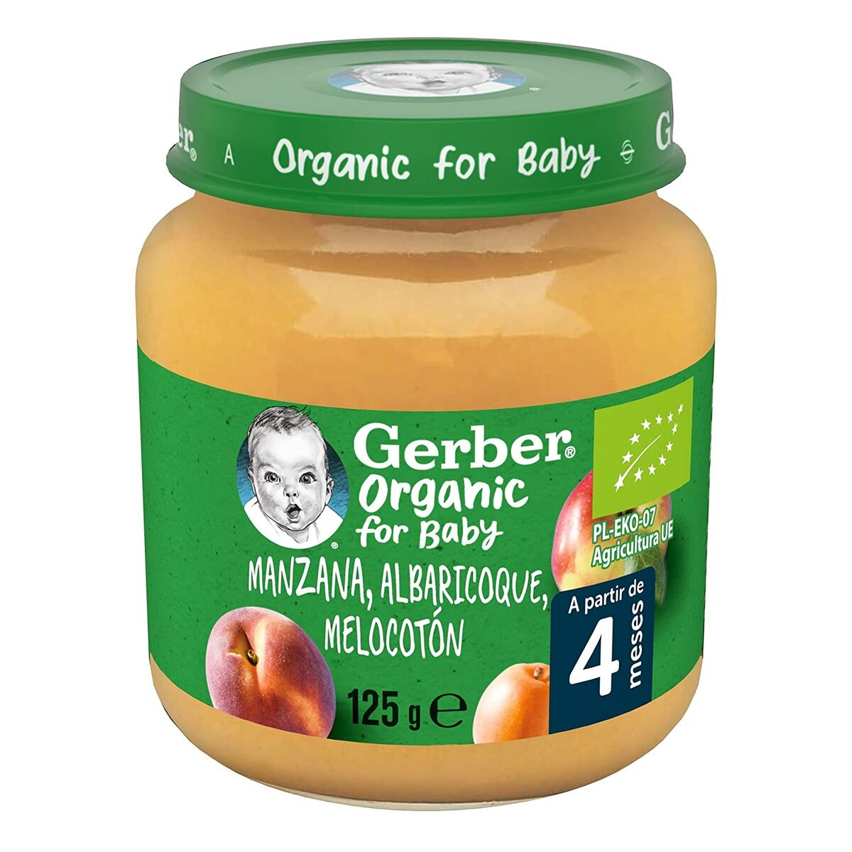 Baby food Nestlé Gerber Organic Apple Peach Apricot 125 g - Little Baby Shop