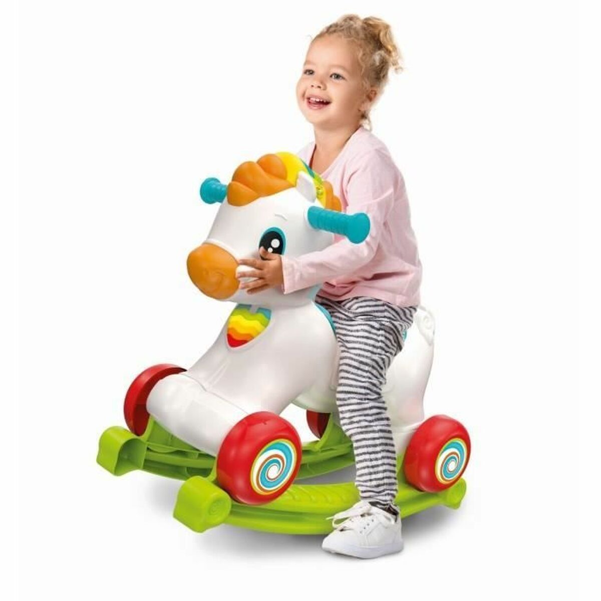 Rocking horse Clementoni Rocking horse and wheels (FR) - Little Baby Shop