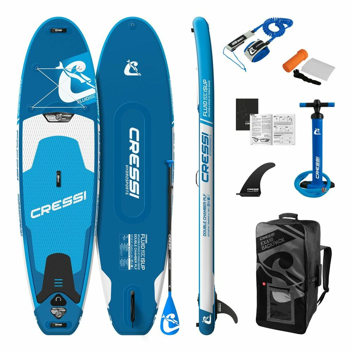 Tabla Paddle Surf Cressi-Sub Fluid 10,2”.NA021020 Blue - Little Baby Shop