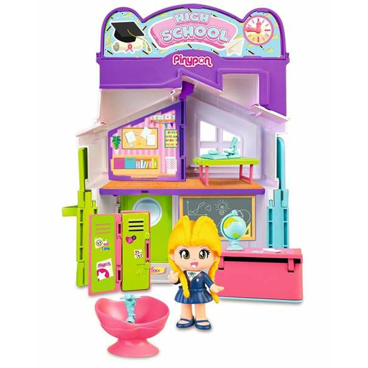 Playset Pinypon Chef & Stylist & High School 3-in-1 - Little Baby Shop