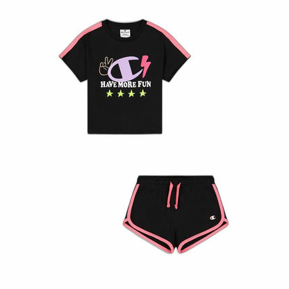 Children's Sports Outfit Champion Black 2 Pieces - Little Baby Shop