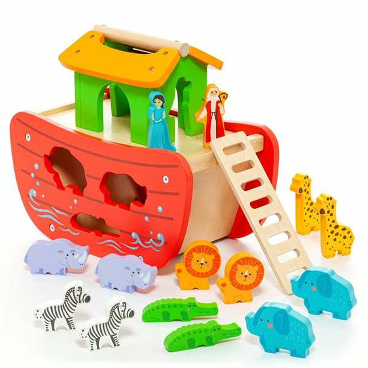 Playset Moltó Noah's ark Wood 17 Pieces - Little Baby Shop