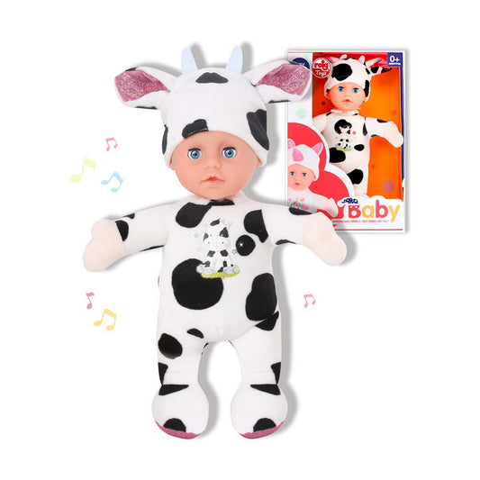 Baby doll Reig Fluffy toy Cow 25 cm - Little Baby Shop