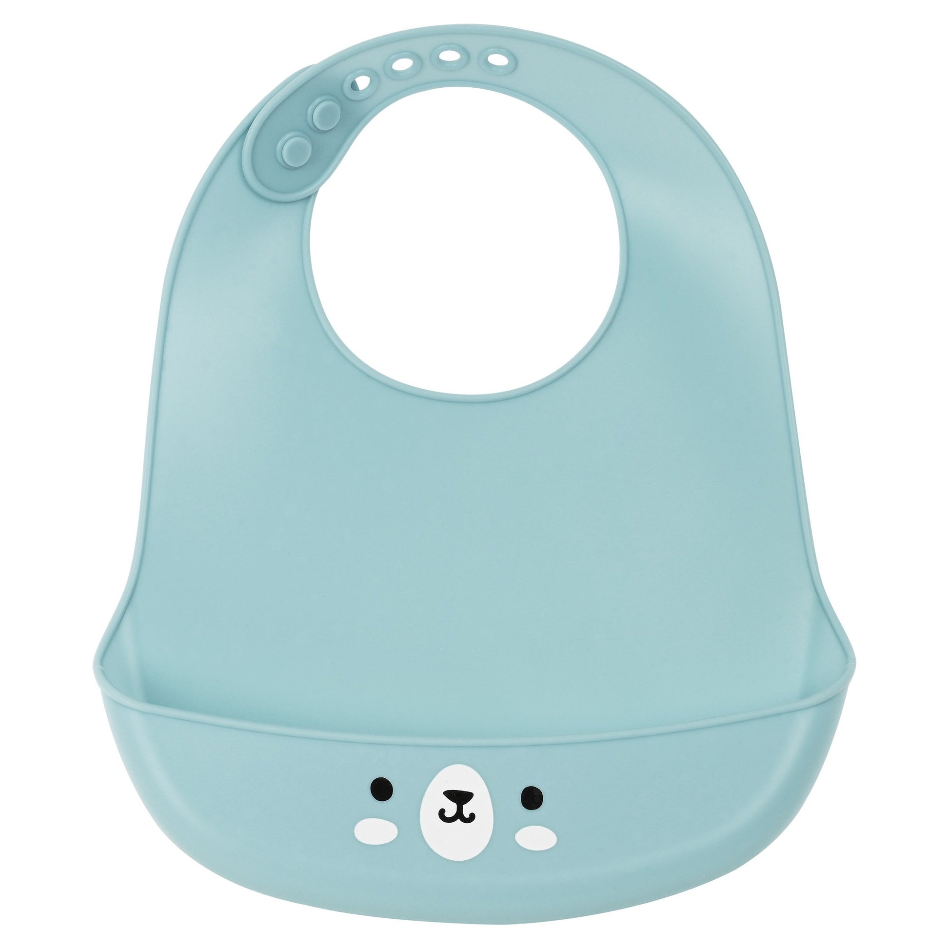 Bib Safta Bear Silicone Light Blue (21 x 2 x 26 cm) - Little Baby Shop