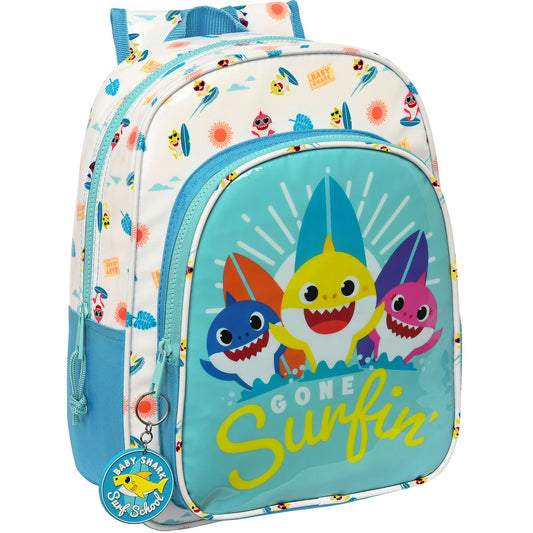 School Bag Baby Shark Surfing Blue White 26 x 34 x 11 cm - Little Baby Shop