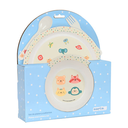 Children’s Dinner Set Safta Cabecitas (4 Pieces) - Little Baby Shop