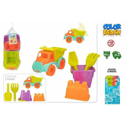 Beach toys set Colorbaby Tipper Truck 21 cm 5 Pieces - Little Baby Shop