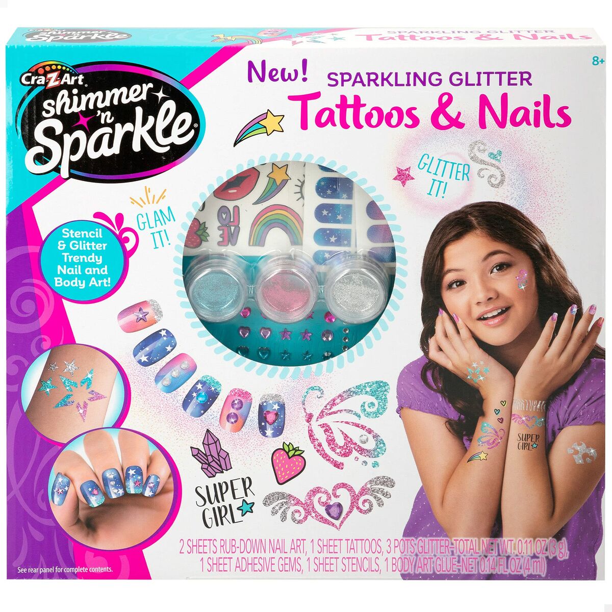 Manicure Set Colorbaby Shimmer 'n Sparkle Tattoos & Nails Children's - Little Baby Shop