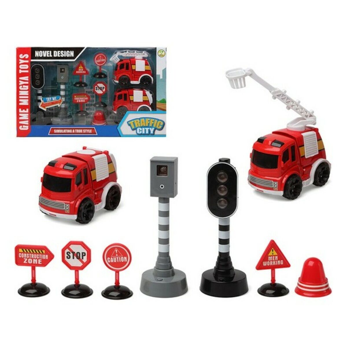 Fireman set Traffic City 112840 (9 pcs) - Little Baby Shop