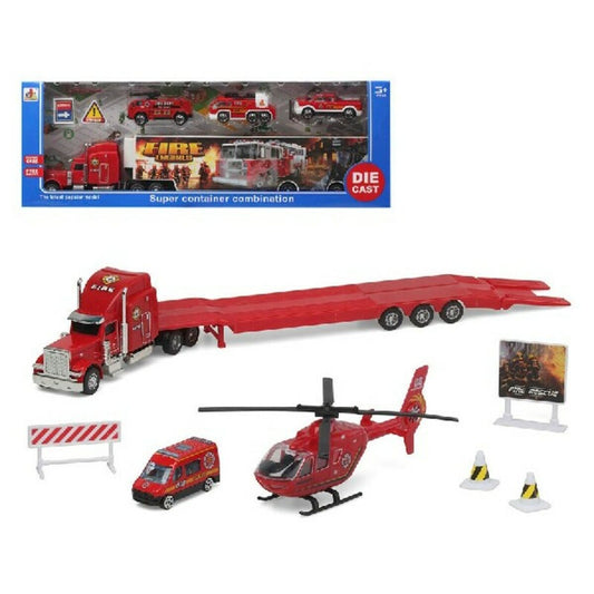 Playset Super Container Fire Vehicle Carrier Truck 39 x 14 cm - Little Baby Shop