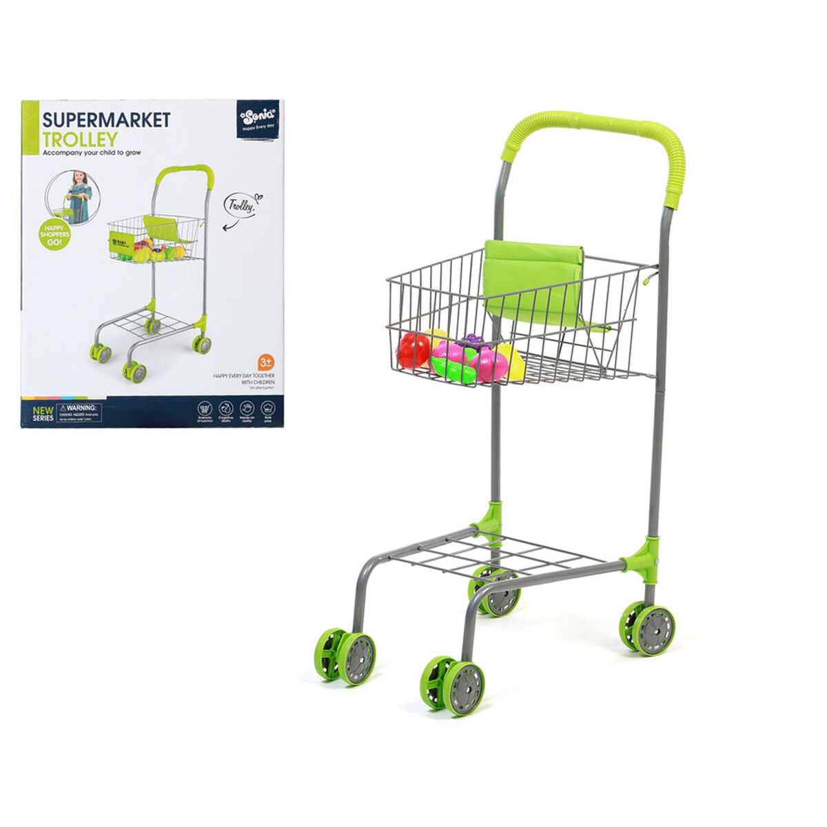 Shopping cart Green Children's 35 x 29 cm - Little Baby Shop