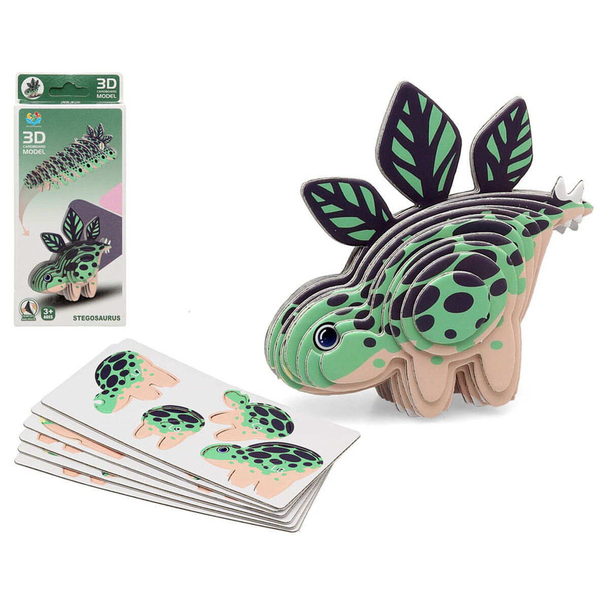 3D Puzzle Dino Green 18 x 8 cm - Little Baby Shop