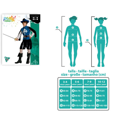 Costume for Children Male Musketeer Blue - Little Baby Shop