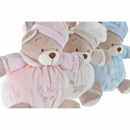 Teddy Bear DKD Home Decor Beige Sky blue Light Pink Musical Children's Bear 13 x 12 x 20 cm (3 Pieces) - Little Baby Shop