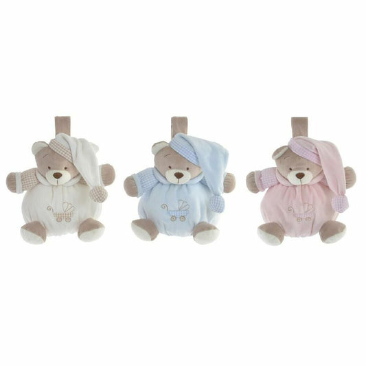 Teddy Bear DKD Home Decor Beige Sky blue Light Pink Musical Children's Bear 13 x 12 x 20 cm (3 Pieces) - Little Baby Shop