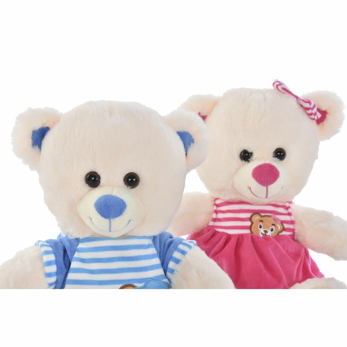 Teddy Bear DKD Home Decor Blue Beige Pink Children's Bear 27 x 20 x 30 cm (2 Units) - Little Baby Shop
