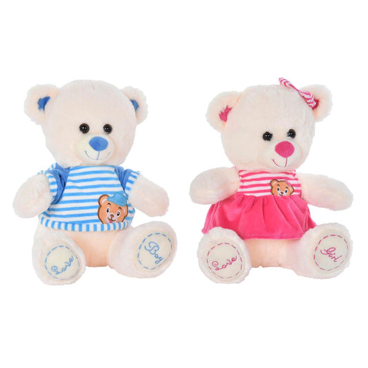 Teddy Bear DKD Home Decor Blue Beige Pink Children's Bear 27 x 20 x 30 cm (2 Units) - Little Baby Shop