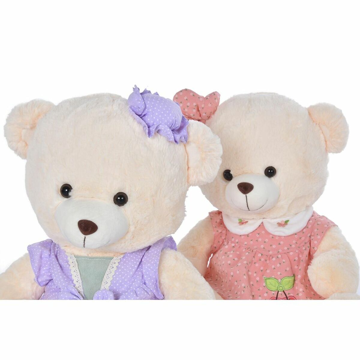 Teddy Bear DKD Home Decor Dress 42 x 20 x 50 cm Beige Pink Lilac Children's Bear (2 Units) - Little Baby Shop