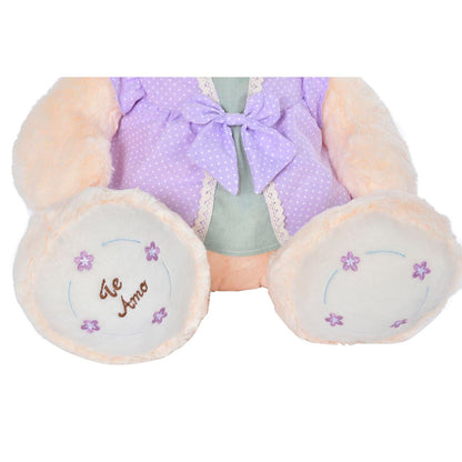 Teddy Bear DKD Home Decor Dress 42 x 20 x 50 cm Beige Pink Lilac Children's Bear (2 Units) - Little Baby Shop