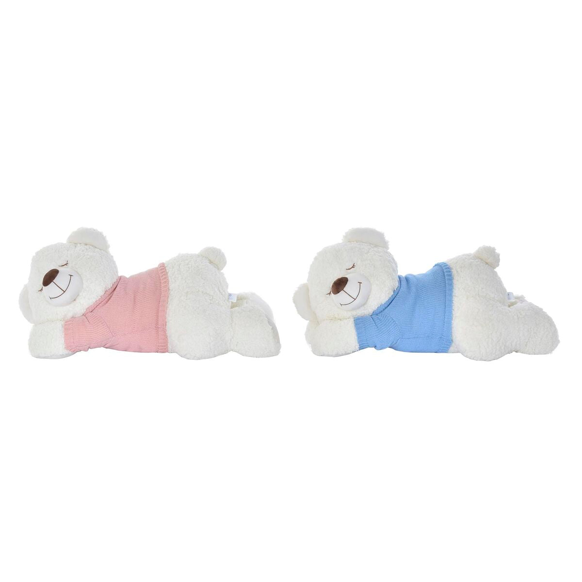 Teddy Bear DKD Home Decor 70 x 30 x 30 cm Blue Pink White Children's (2 Units) - Little Baby Shop