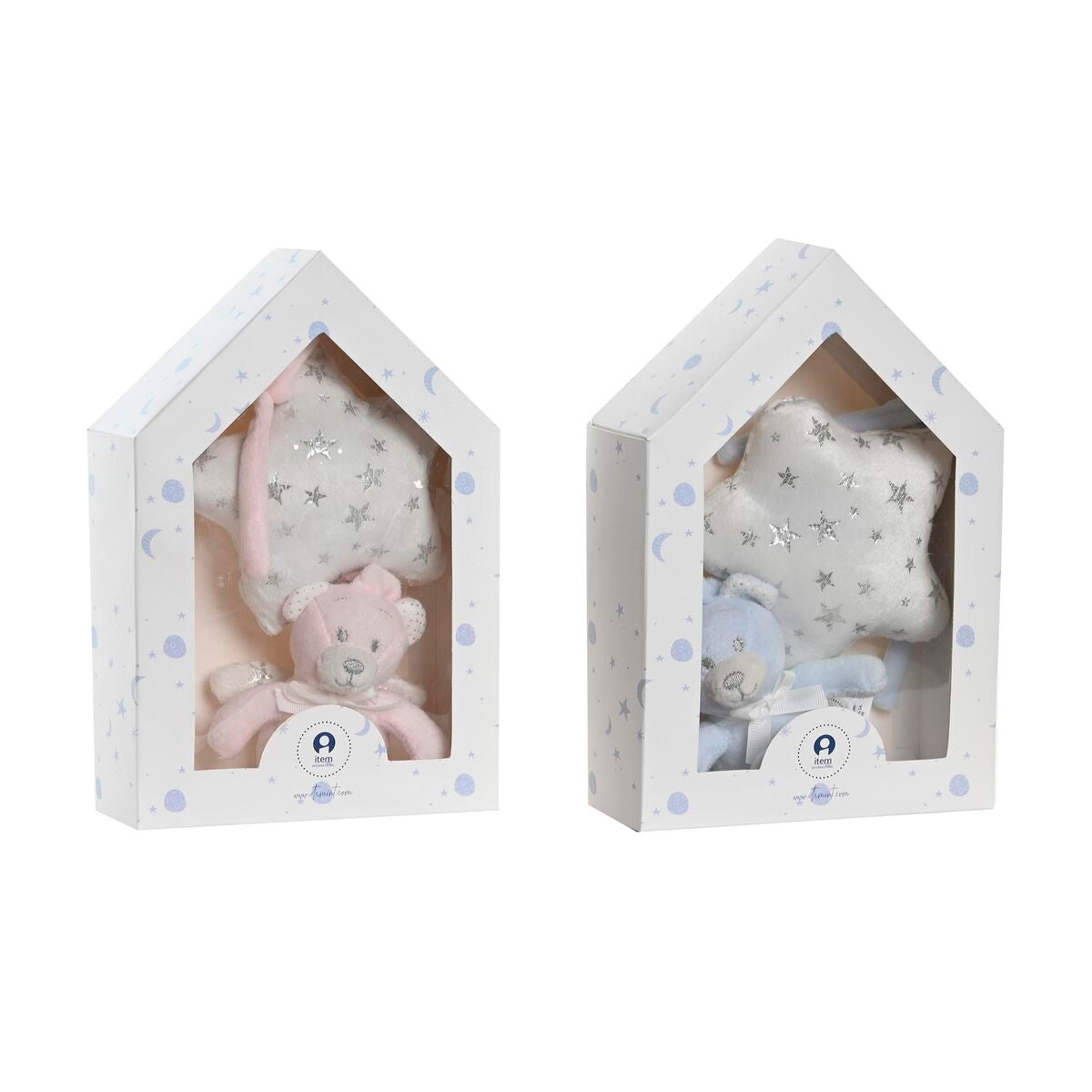 Fluffy toy DKD Home Decor Bear Star 13 x 6 x 40 cm (2 Units) - Little Baby Shop