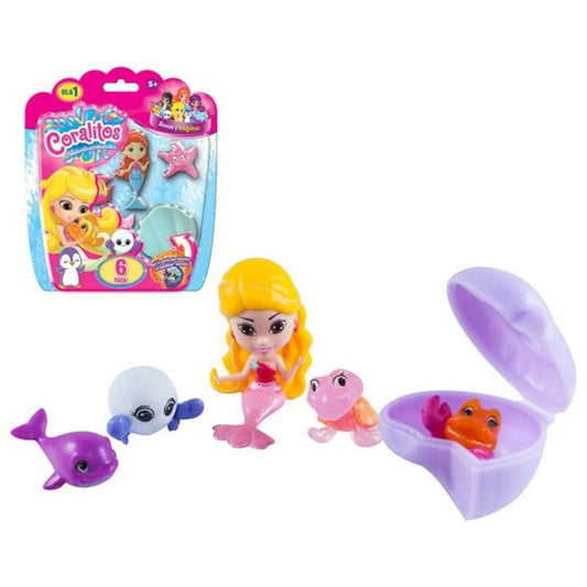 Set of Bath time Animals BL. CORALITOS-SIRENA Y ANIMALITOS PACK 6,17.8X15X3.8 BIZAK Bizak 3507580 (6 pcs) - Little Baby Shop