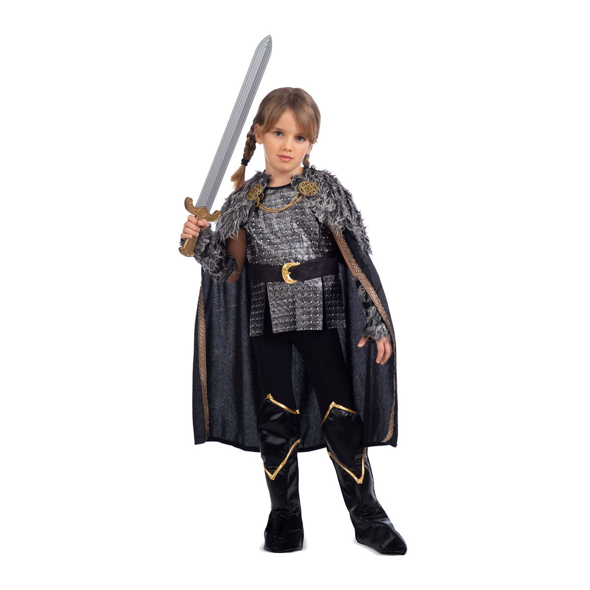 Costume for Children My Other Me Female Viking Black Grey (5 Pieces) - Little Baby Shop