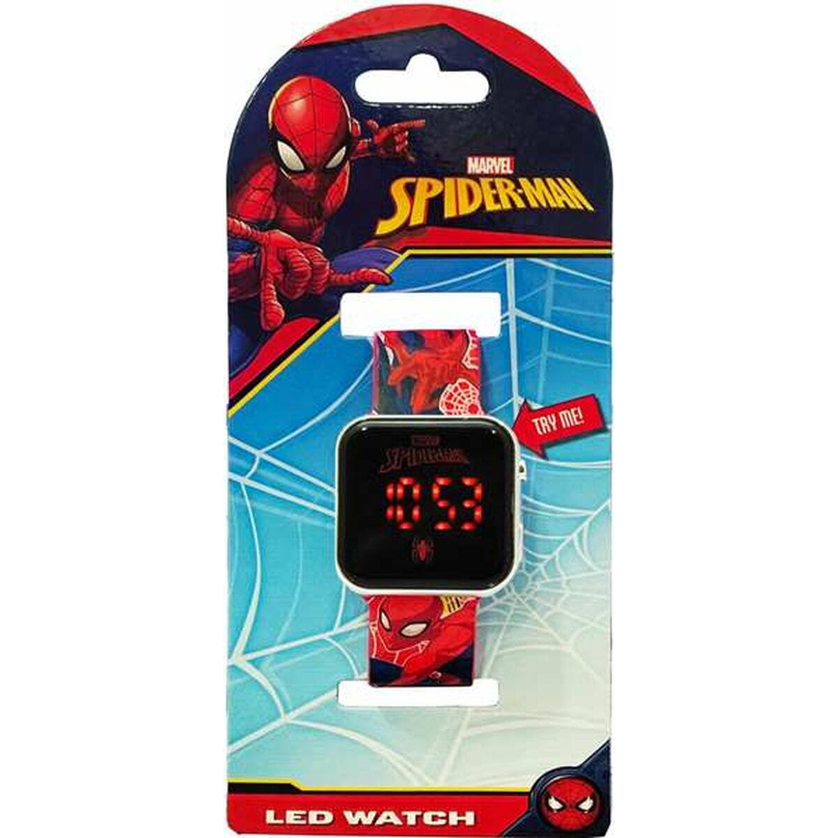 Digital clock Spider-Man LED Screen Red Ø 3,5 cm - Little Baby Shop