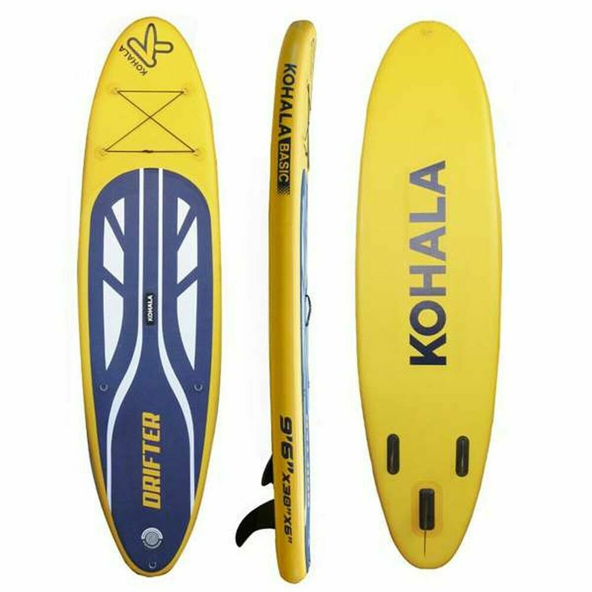 Inflatable Paddle Surf Board with Accessories Kohala Drifter Yellow (290 x 75 x 15 cm) - Little Baby Shop