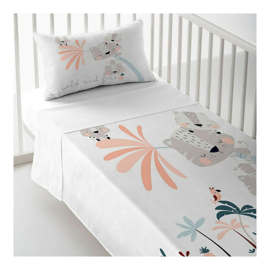 Cot Flat Sheet Cool Kids Wild And Free A 100 x 130 cm - Little Baby Shop