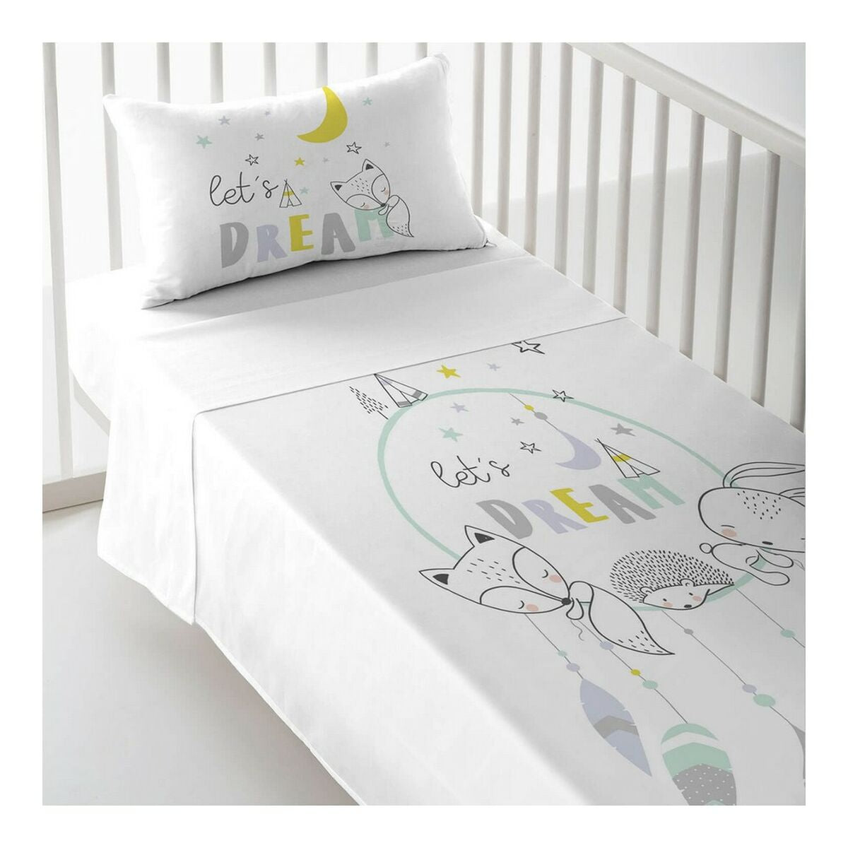 Cot Flat Sheet Cool Kids Let'S Dream A 100 x 130 cm - Little Baby Shop