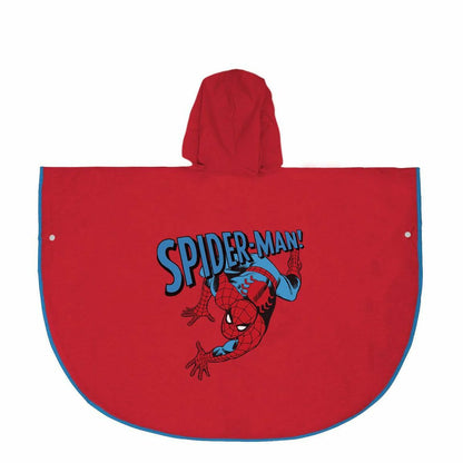 Waterproof Poncho with Hood Spiderman Red - Little Baby Shop