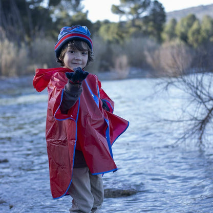 Waterproof Poncho with Hood Spiderman Red - Little Baby Shop