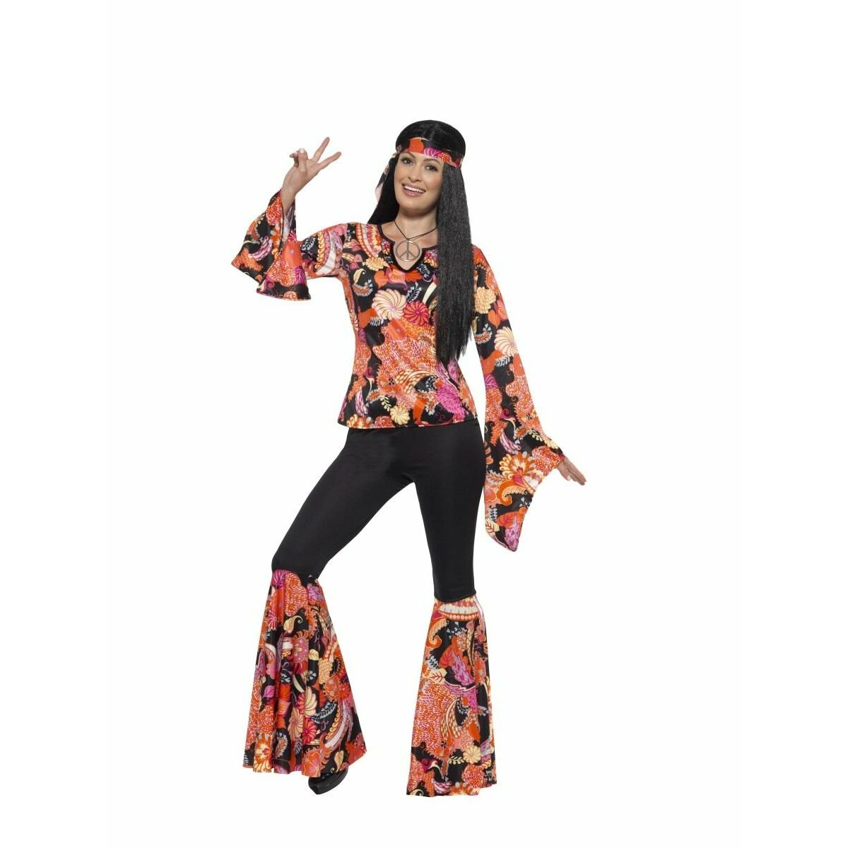 Costume for Adults Hippie Multicolour (Refurbished A) - Little Baby Shop