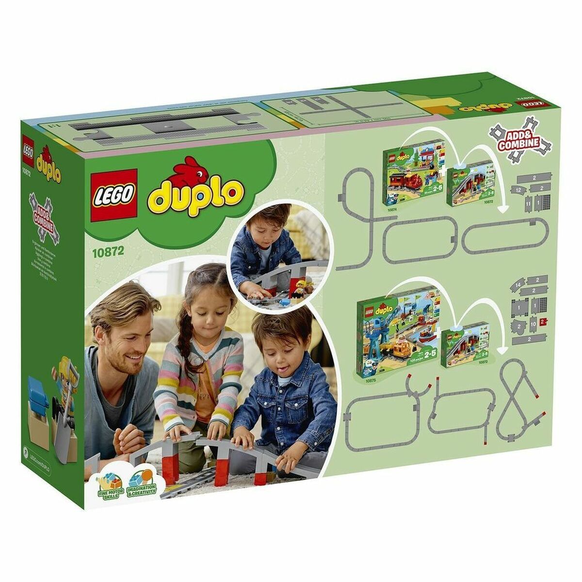 Vehicle Playset   Lego DUPLO 10872 Train rails and bridge         26 Pieces - Little Baby Shop