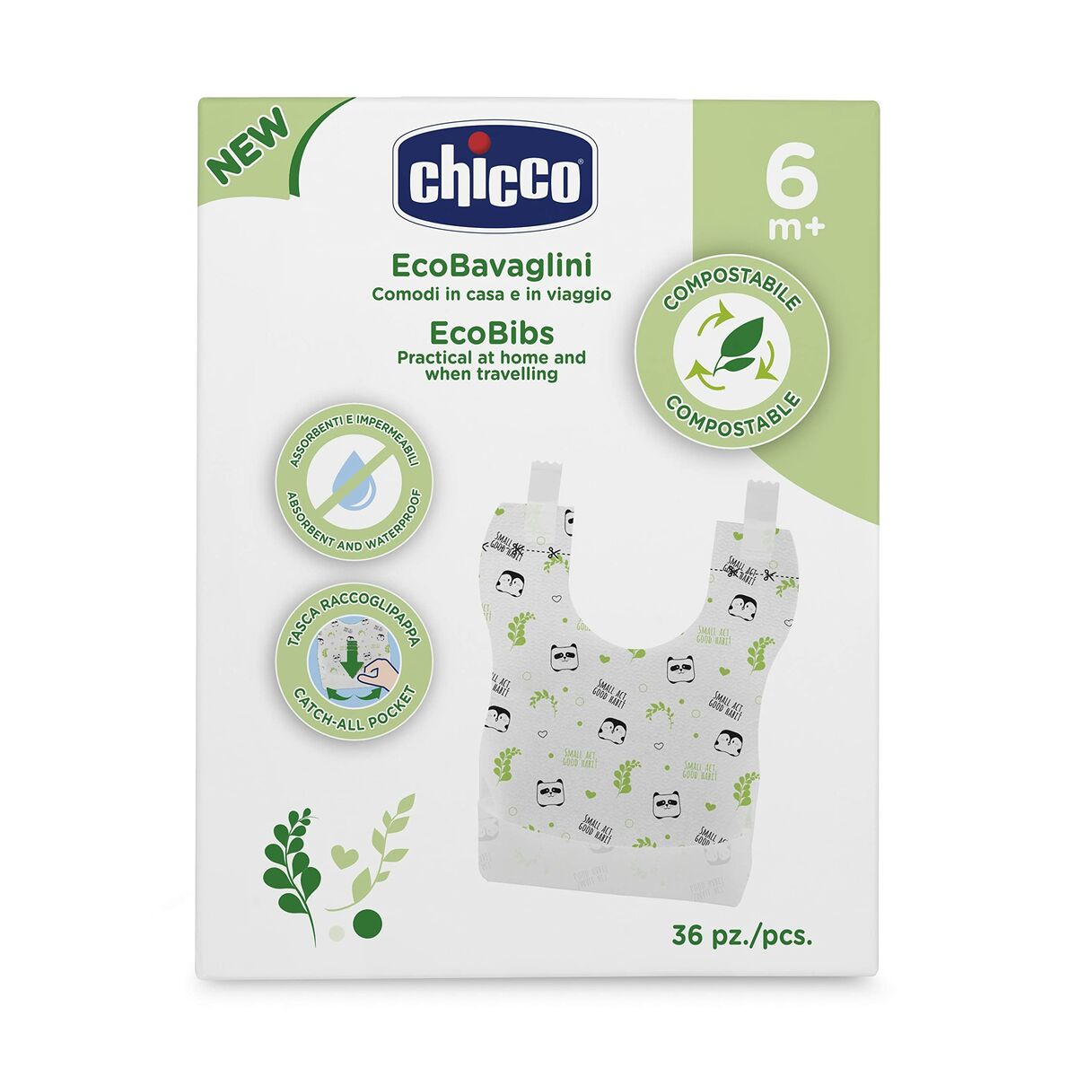 Bib Set Chicco White Plastic (Refurbished B) - Little Baby Shop