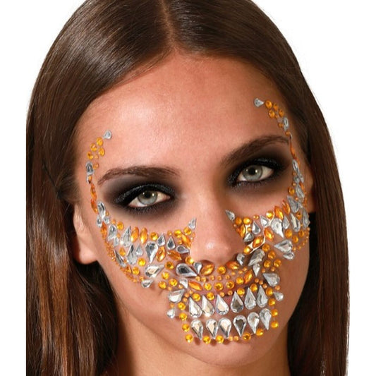 Body and Face Stickers Skull Golden - Little Baby Shop