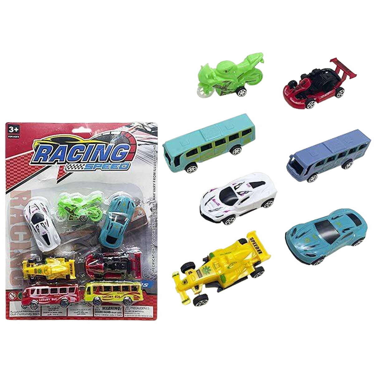 Vehicle Playset Racing Speed 7 Pieces - Little Baby Shop