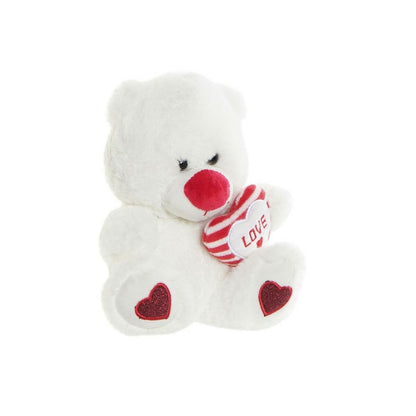 Fluffy toy DKD Home Decor White Red Plastic Children's 17,5 x 15 x 20 cm - Little Baby Shop