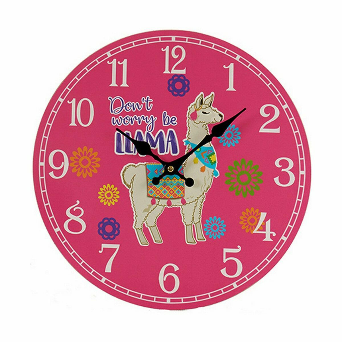 Wall Clock Llama 3 x 33,8 x 33,8 cm (12 Units) - Little Baby Shop