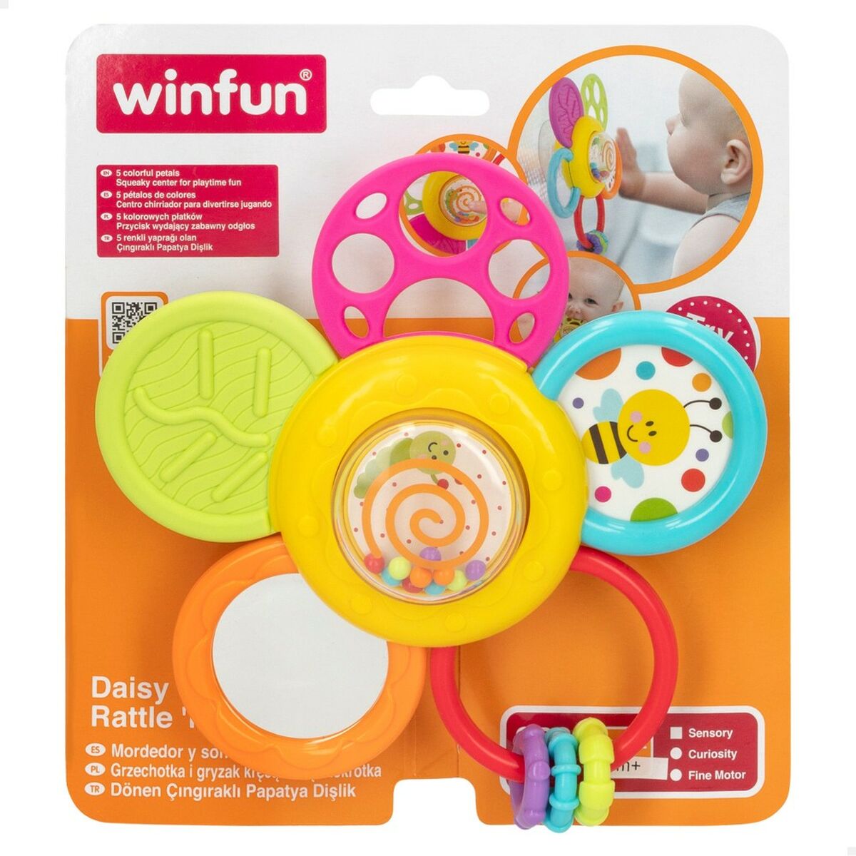 Teething Rattle for Babies Winfun Plastic 15,5 x 15,5 x 5,5 cm (6 Units) - Little Baby Shop