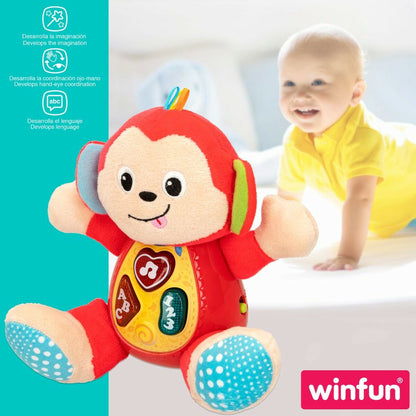 Soft toy with sounds Winfun Monkey 18 x 20,5 x 12,5 cm (6 Units) - Little Baby Shop