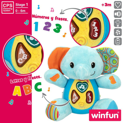 Soft toy with sounds Winfun Elephant 17 x 17,5 x 10 cm (6 Units) - Little Baby Shop