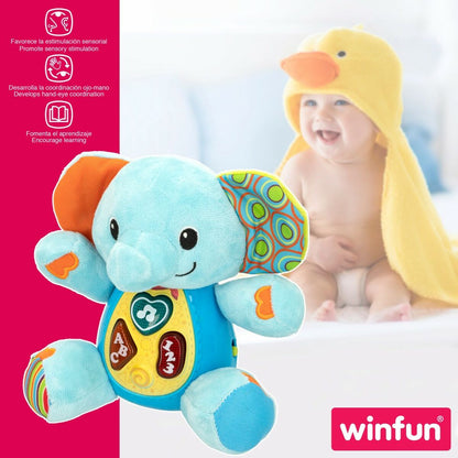 Soft toy with sounds Winfun Elephant 17 x 17,5 x 10 cm (6 Units) - Little Baby Shop