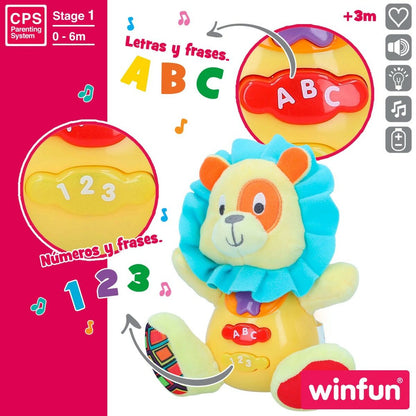 Soft toy with sounds Winfun Lion 15 x 15 x 9 cm (6 Units) - Little Baby Shop