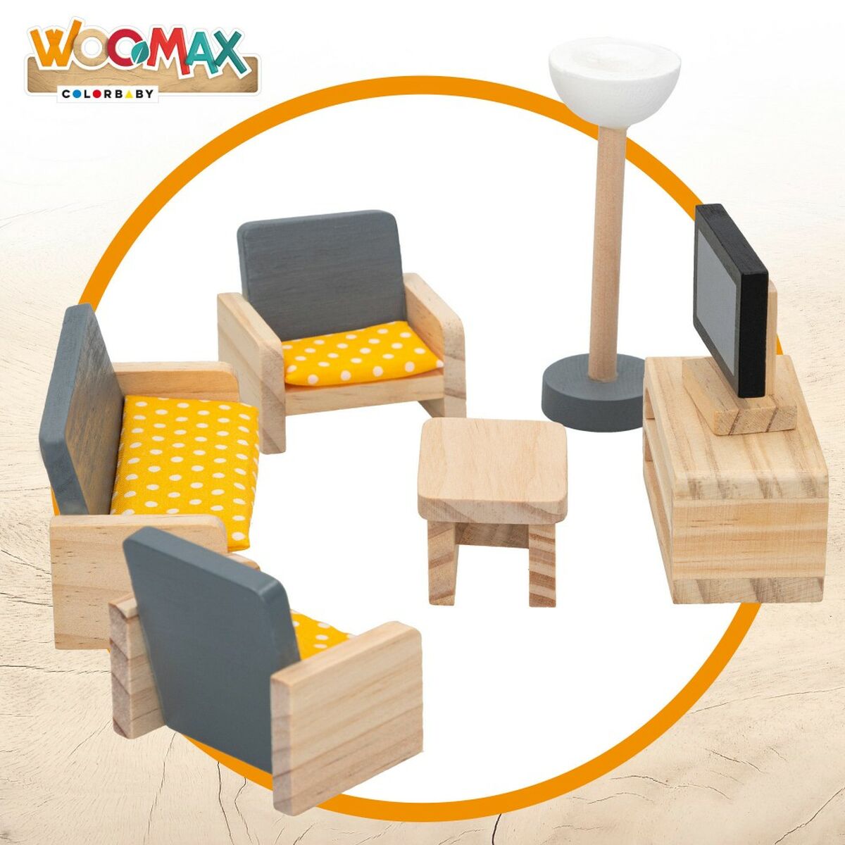 Doll's house dining room Woomax (6 Units) - Little Baby Shop