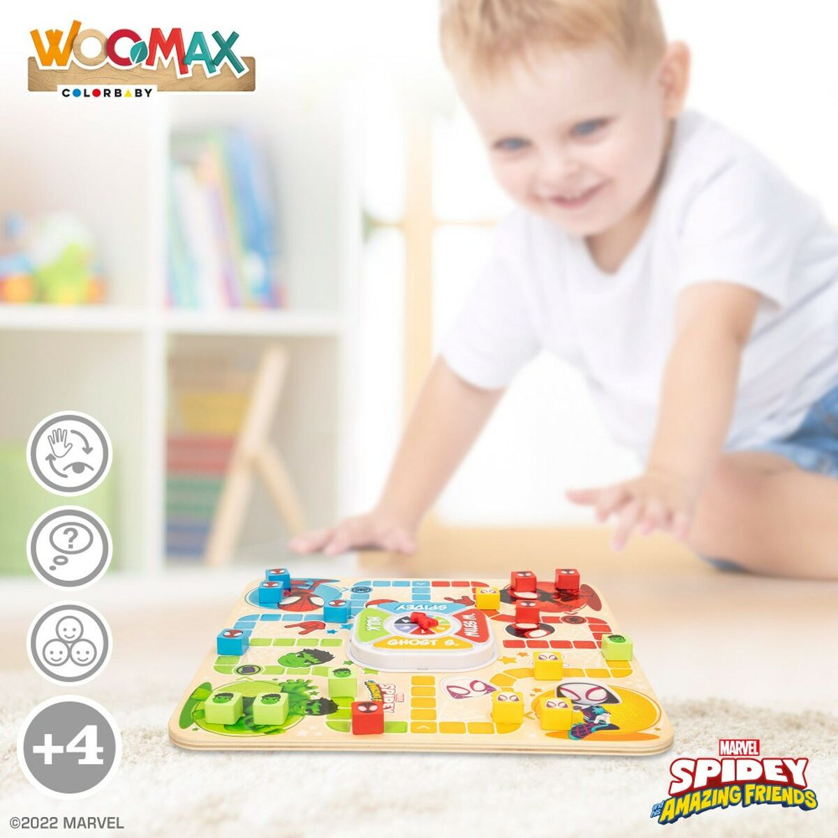 Parchís and Oca Board Spidey 29,5 x 3,5 x 29,5 cm (18 Pieces) (6 Units) - Little Baby Shop