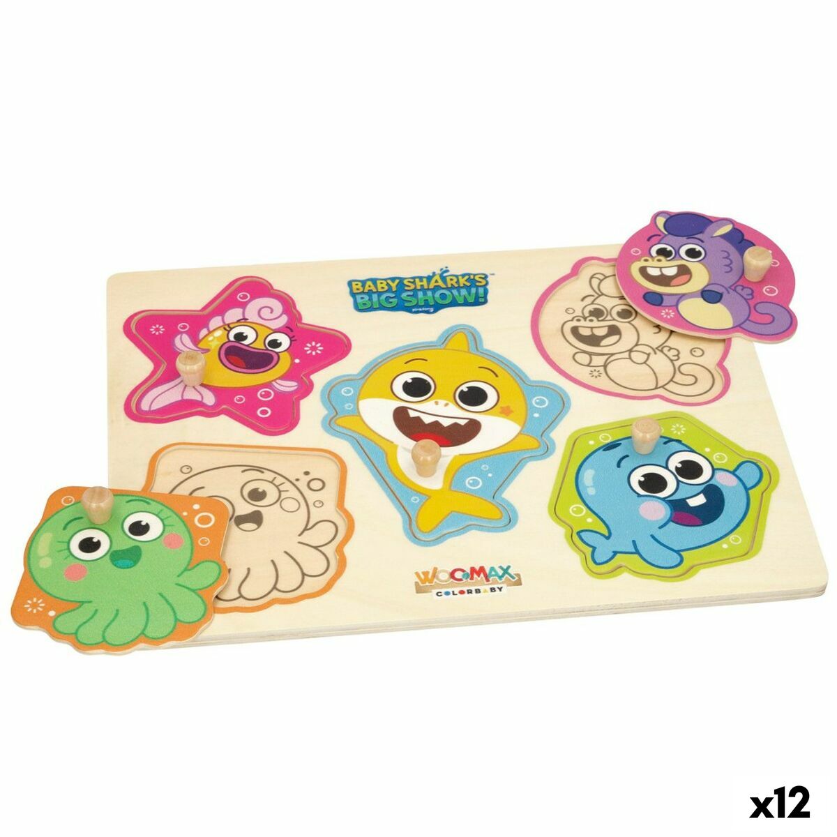 Animals Puzzle Baby Shark + 2 Years (12 Units) - Little Baby Shop