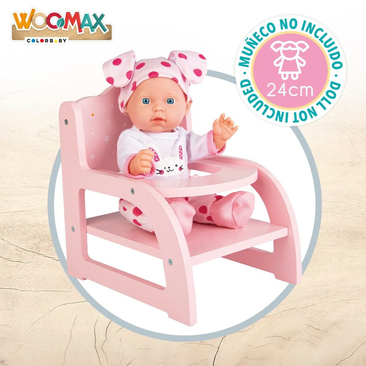 Chair for Dolls Woomax Pink (6 Units) - Little Baby Shop