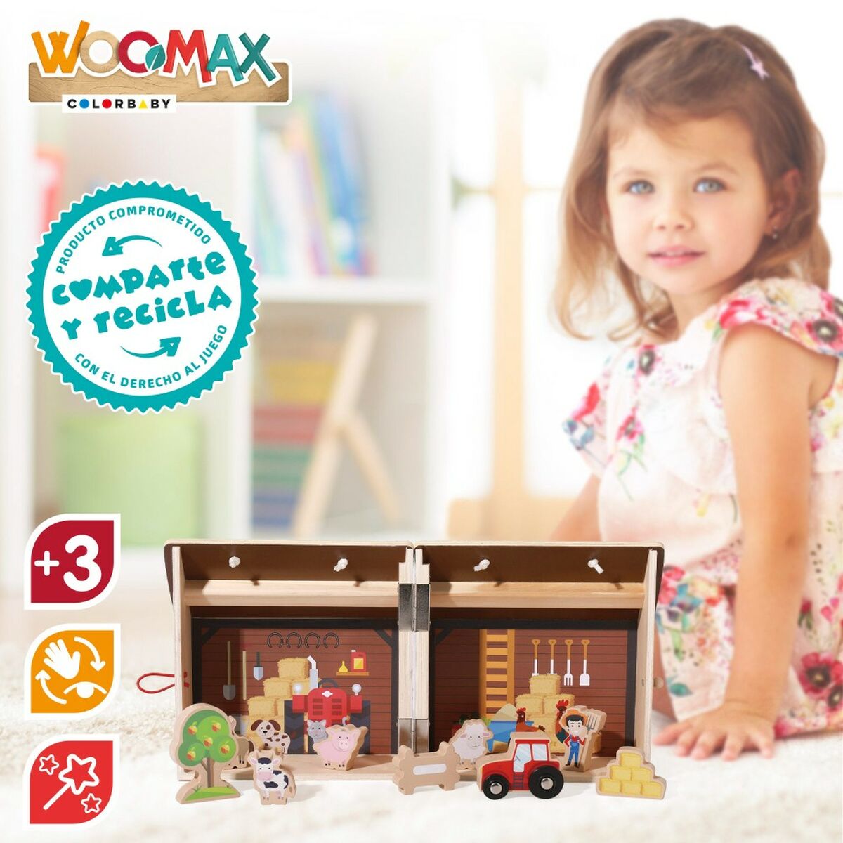 Playset Woomax Farm 9 Pieces 4 Units 19 x 18 x 19 cm - Little Baby Shop